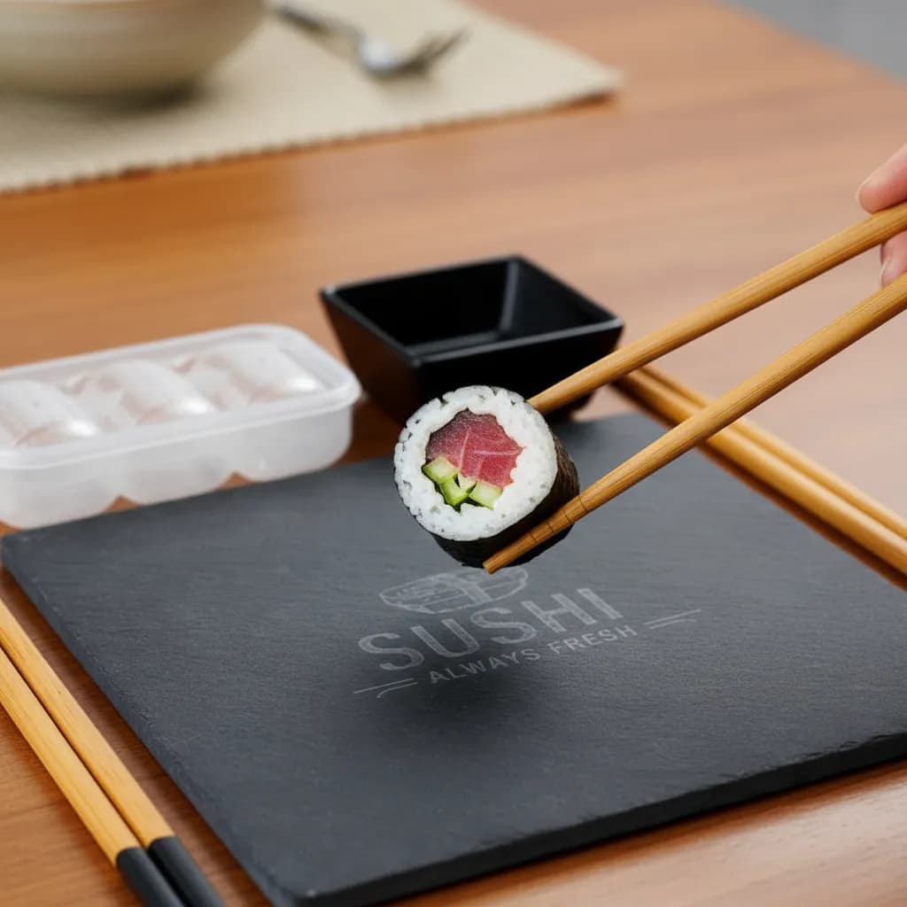 Conjunto Para Sushi De Bambu E Ardósia 5 Peças Dynasty