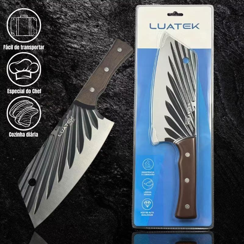 Faca Cutelo Fulltang, Chef 29.5cm, Cabo Feito em Aço Inox