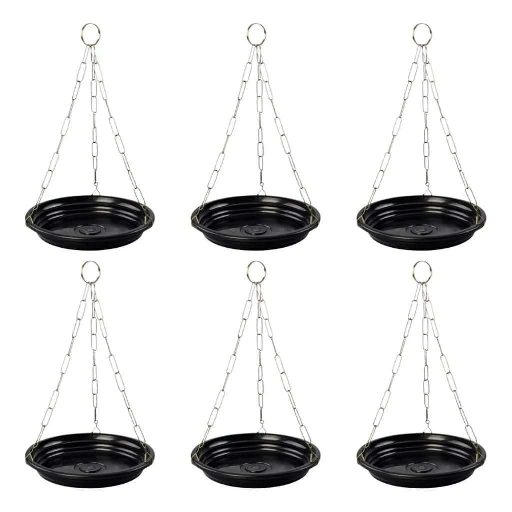 Kit 6 Suporte Para Pendurar Vaso E Planta - Prato + Corrente