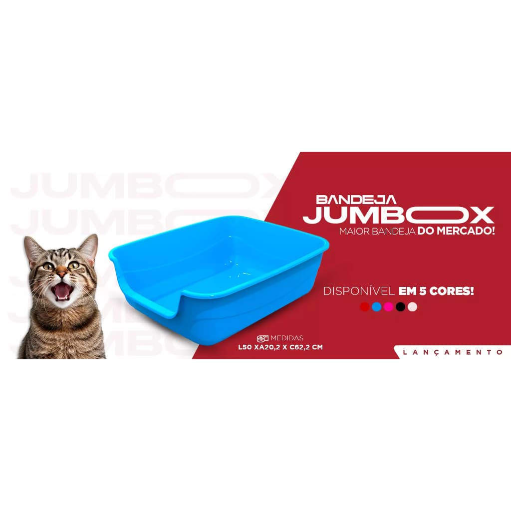 Caixa de Areia Jumbox Pet Injet – A Maior Bandeja Sanitária para Gatos