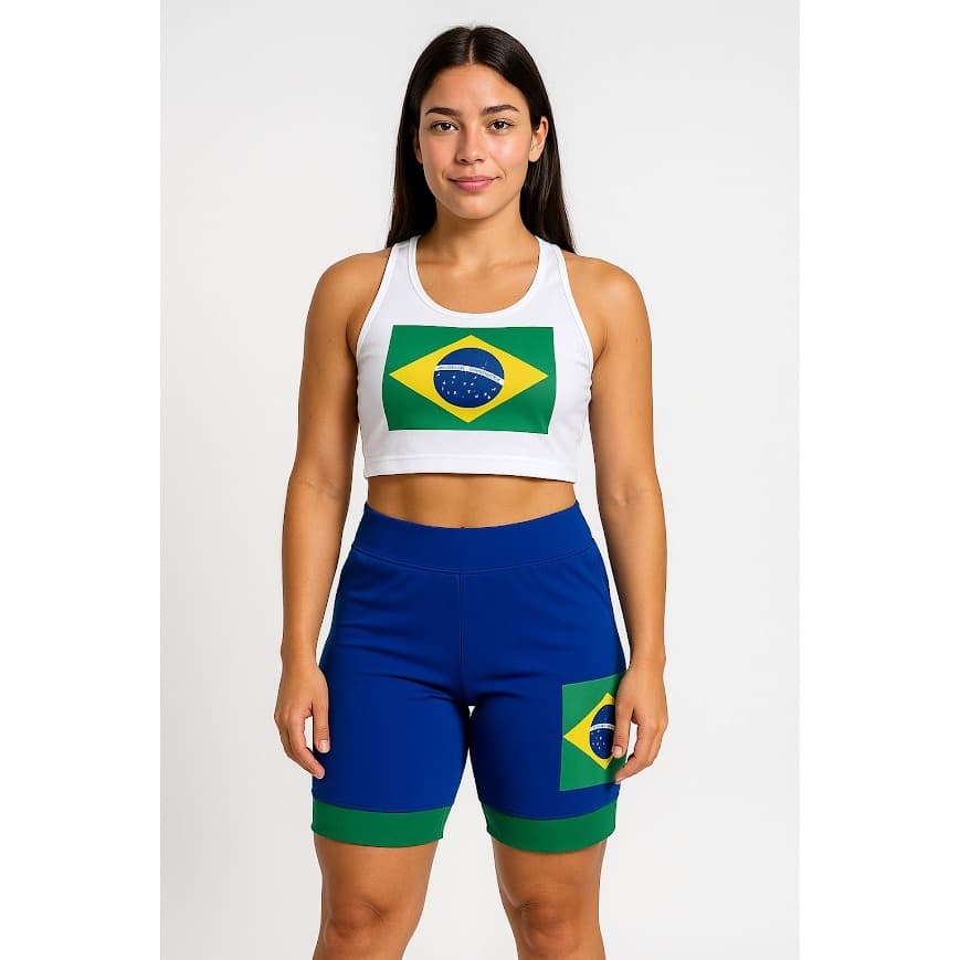 conjuntos top e short do Brasil