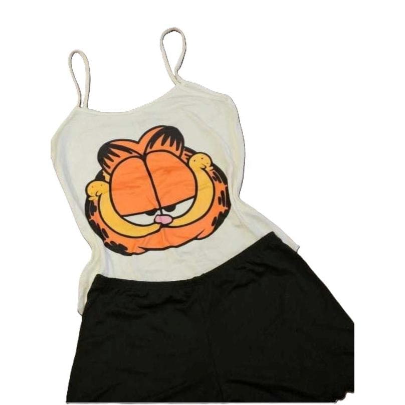 Pijama Feminino Conjunto Short Doll Semi-rendado Baby Doll Suave Divertido LF019