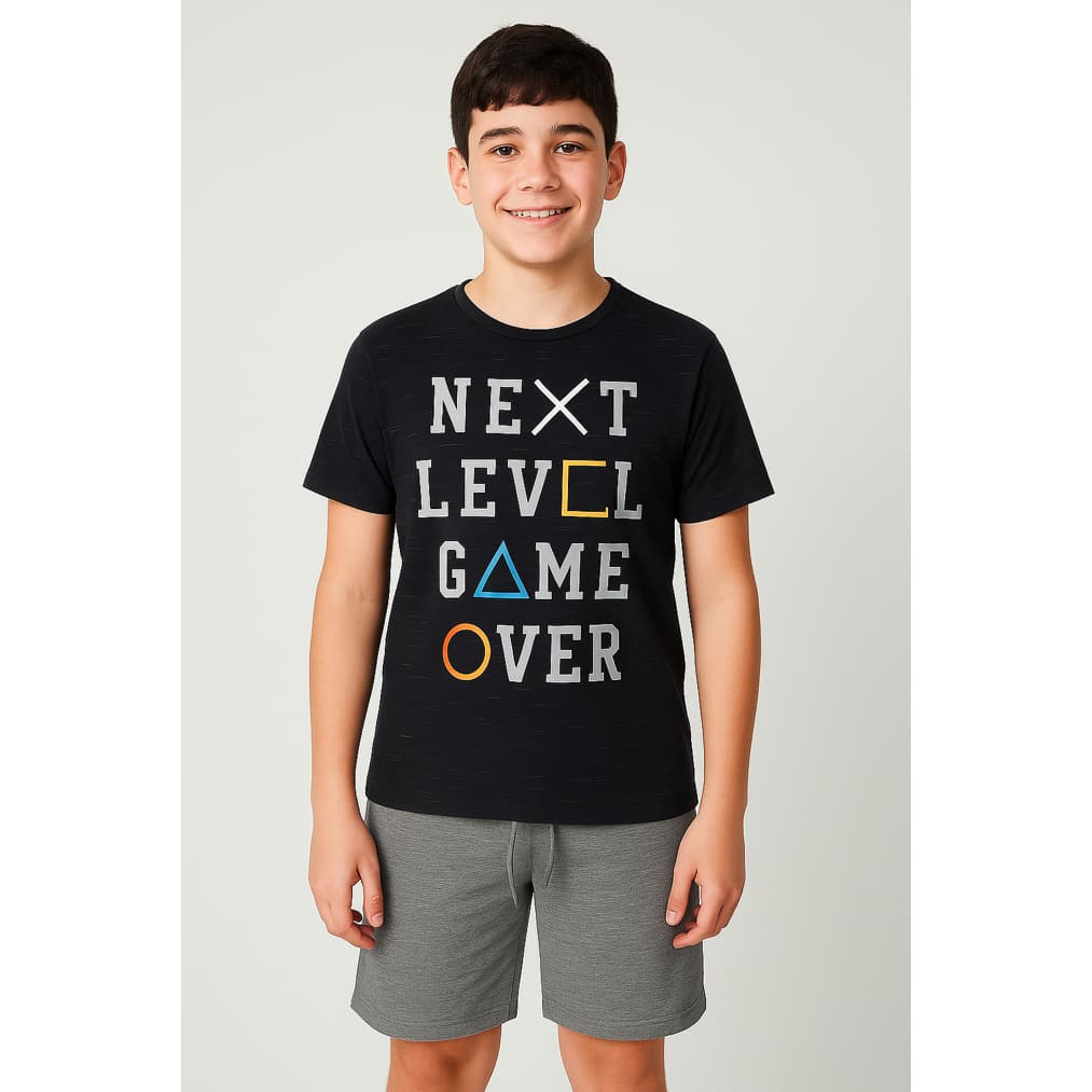 KIT Conjunto Verão Juvenil Masculino – Camisetas e Bermudas Sortidas 10 a 16