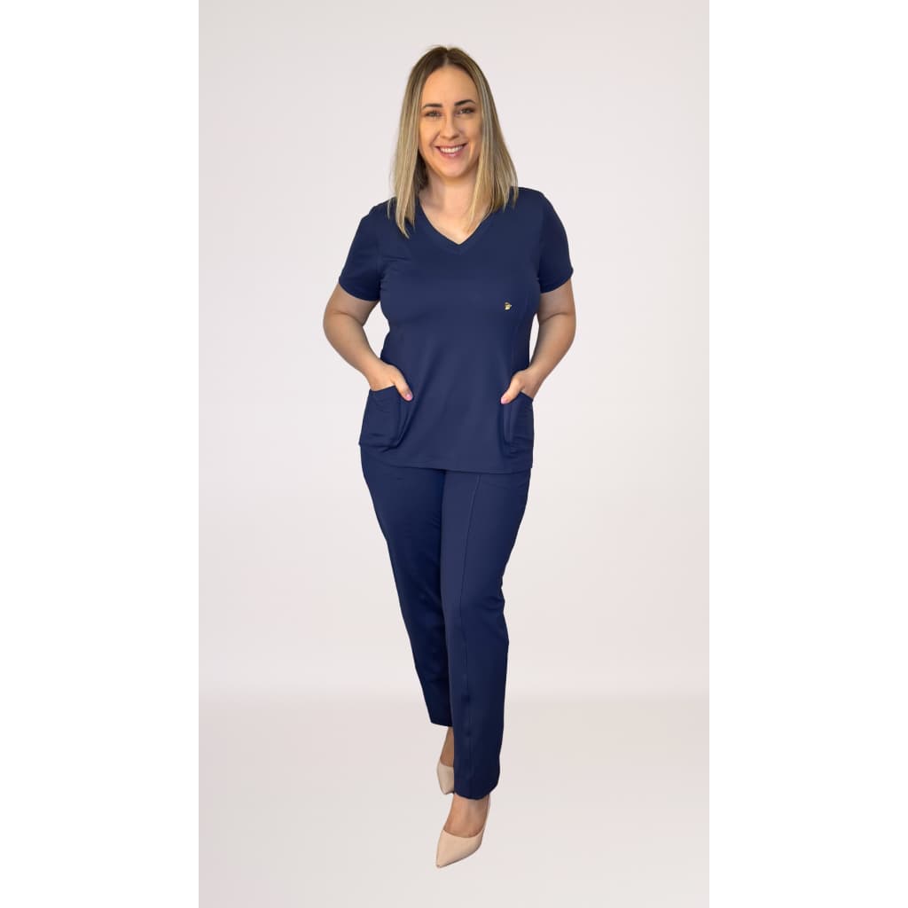 Scrub conjunto pijama cirúrgico malha toque GELADINHO Poliamida Elastano Super Flexível - Dama Flexy