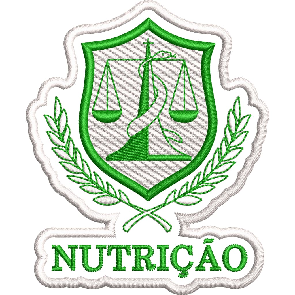Patch Bordado Nutrição Personalizado Jaleco e Uniforme Nutricionista Profissional