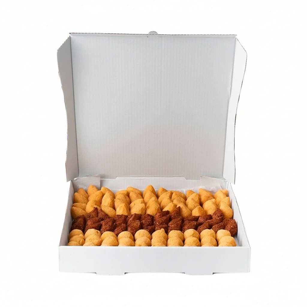 50 Caixas de Papelão 20x20x5 Para Salgados Doces Esfihas Cauzone Donuts