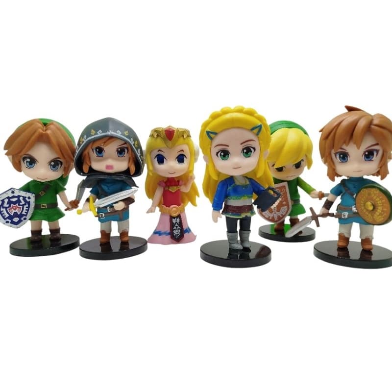 Boneco Zelda Breath of the Wild 10cm – Action Figure Link/Zelda Miniatura Colecionável (Unidade)