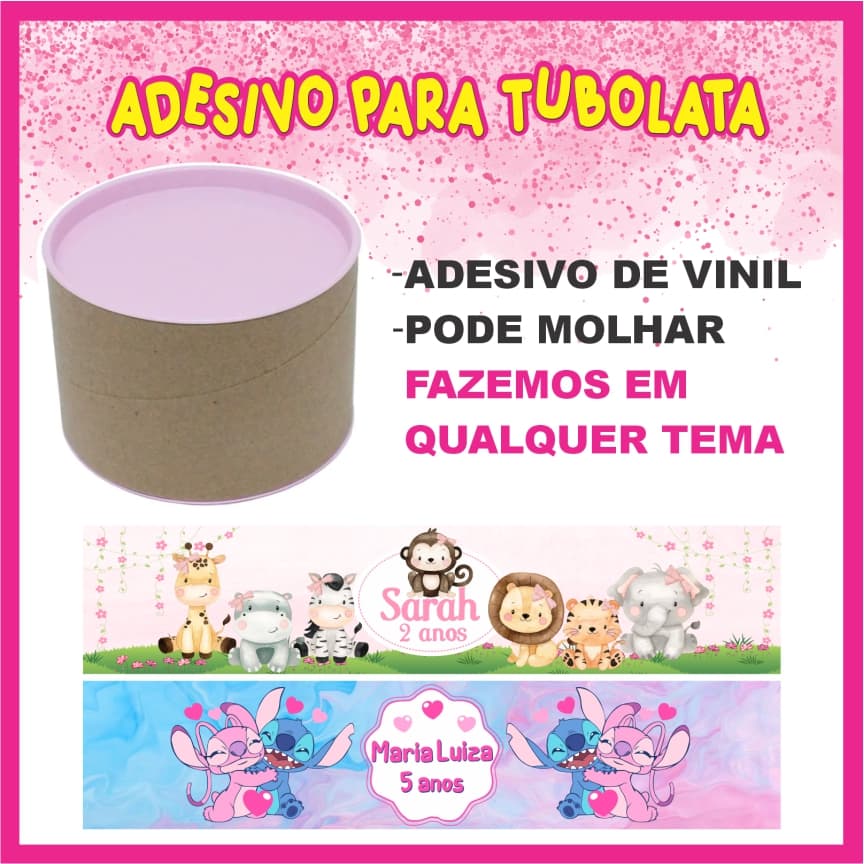 ADESIVO PARA TUBOLATA 5x6  - FAZEMOS EM QUALQUER TEMA - NÃO ACOMPANHA TUBO LATA