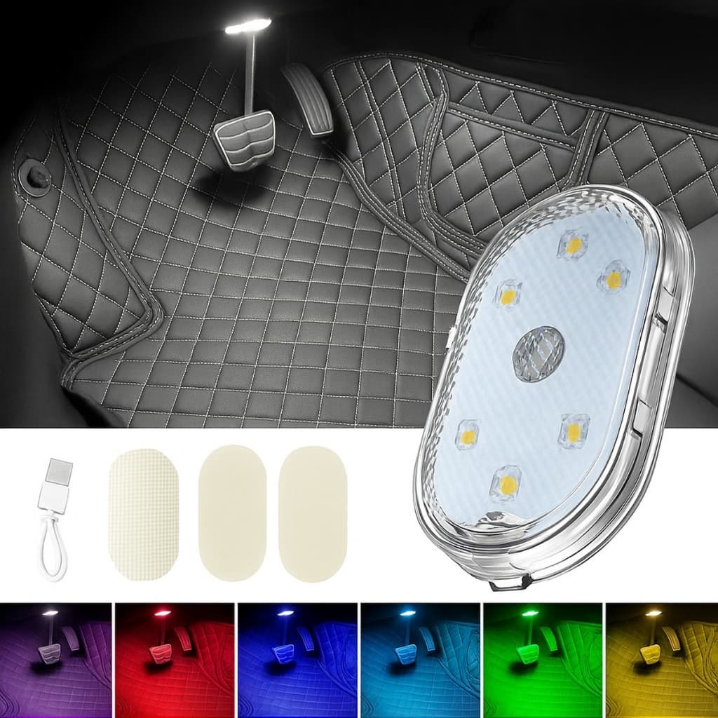 Luz Interior Led Iluminação Carro Touch Rbg Neon Teto Usb Branco Rgb