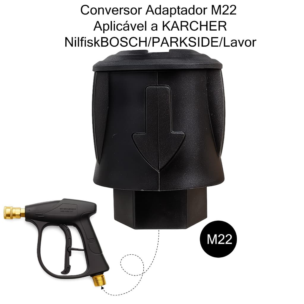 Conversor Adaptador M22 Para Mangueira De Lavagem De Alta Pressão Bosch Karcher Lavor Nilfisk Pakside Lavar A Pistola