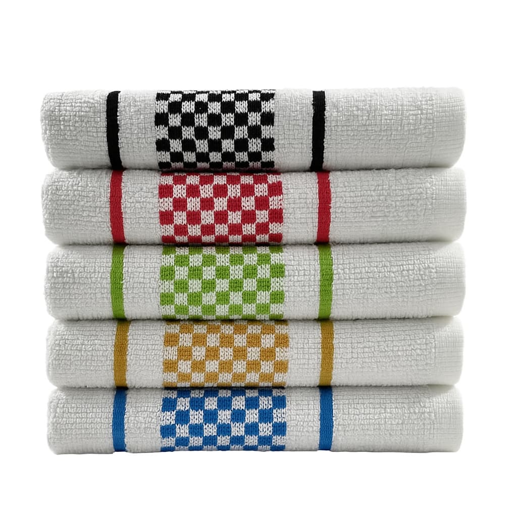 Kit com 5 Panos de Prato Realeza Jacquard Premium Atoalhado Felpudo Copa 100% Algodão 45x70cm