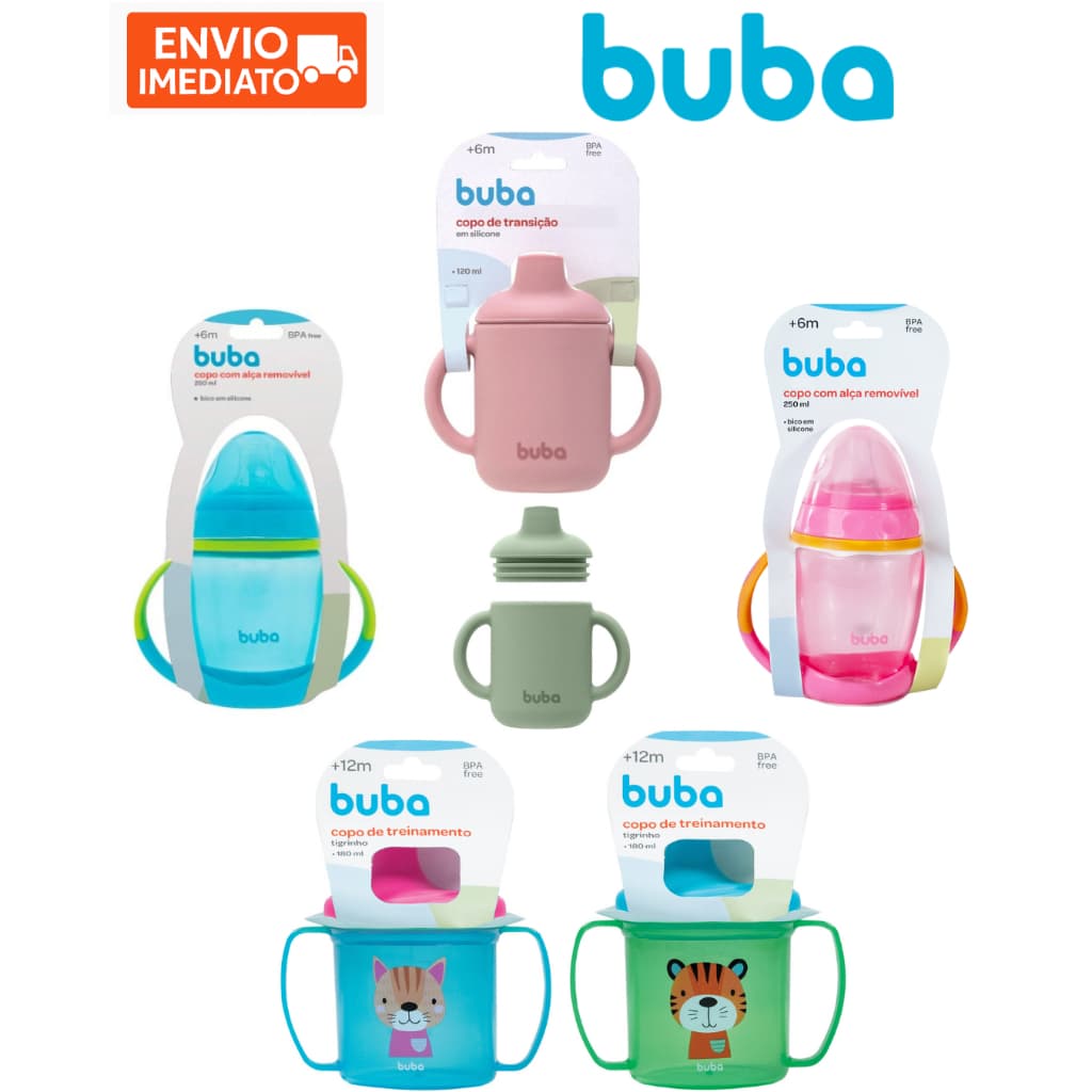 Copo Buba Para Bebe Infantil Crianca Treinamento Com Alca Todos os Modelos Buba Oficial