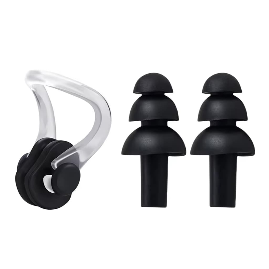 Kit Protetor Auricular Tampão Ouvido + Clip Nasal Natação Piscina Mar Mergulho Com Estojo