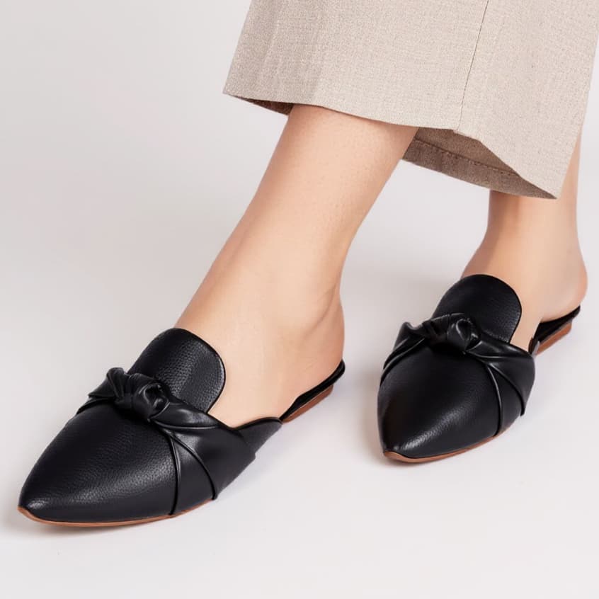 Mule Feminino Casual Estiloso Nó Elegante Charmoso Leve Confortável Resistente Acessível