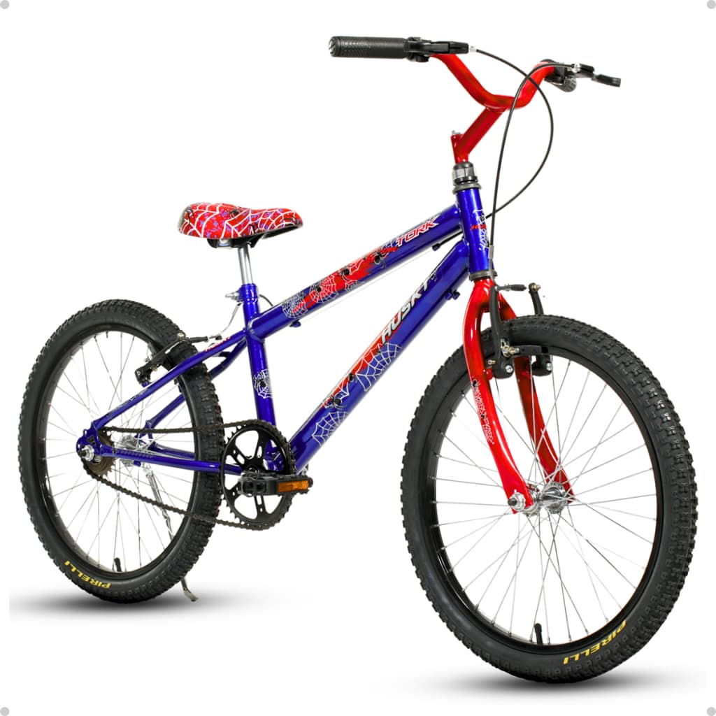 Bicicleta Infantil Masculina Aro 20 Homem Aranha Azul Menino Alumínio Husky