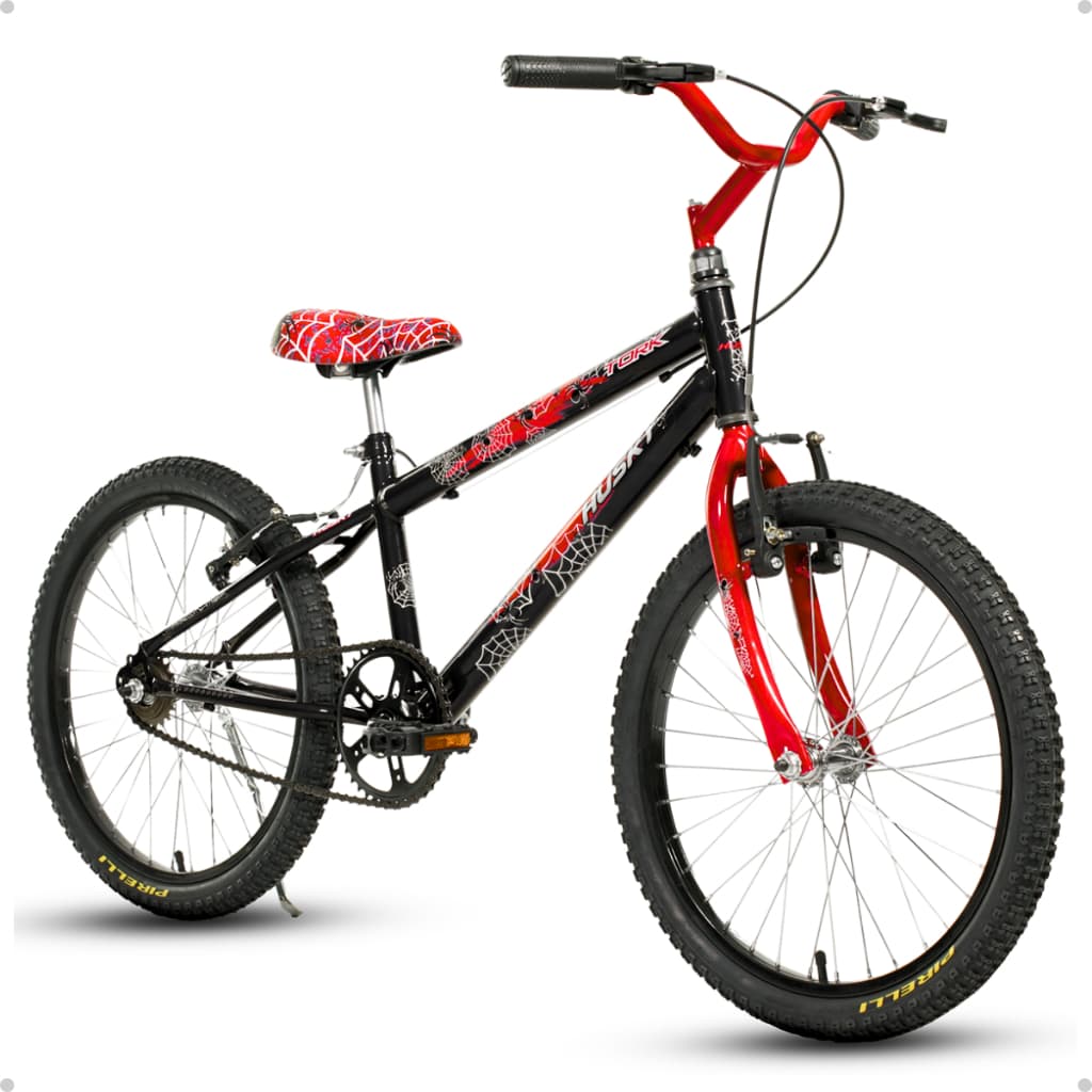 Bicicleta Infantil Masculina Aro 20 Homem Aranha Preta Menino Alumínio Husky