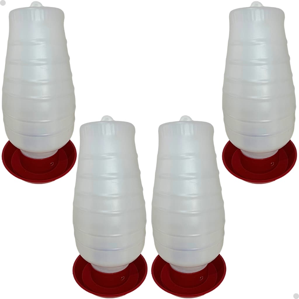 Kit 4 Bebedouro Aves Grande Galinheiro Granja Pintinhos Automático 5 Litros