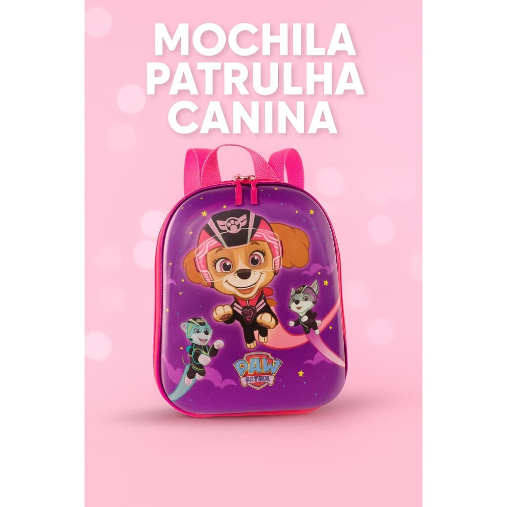 Mochila Infantil Patrulha Canina Premium Alta Qualidade Pequena Creche Escola