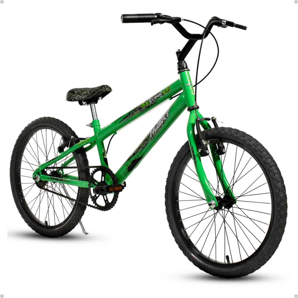Bicicleta Infantil Aro 20 Masculina Hulk Menino Verde Tork Husky