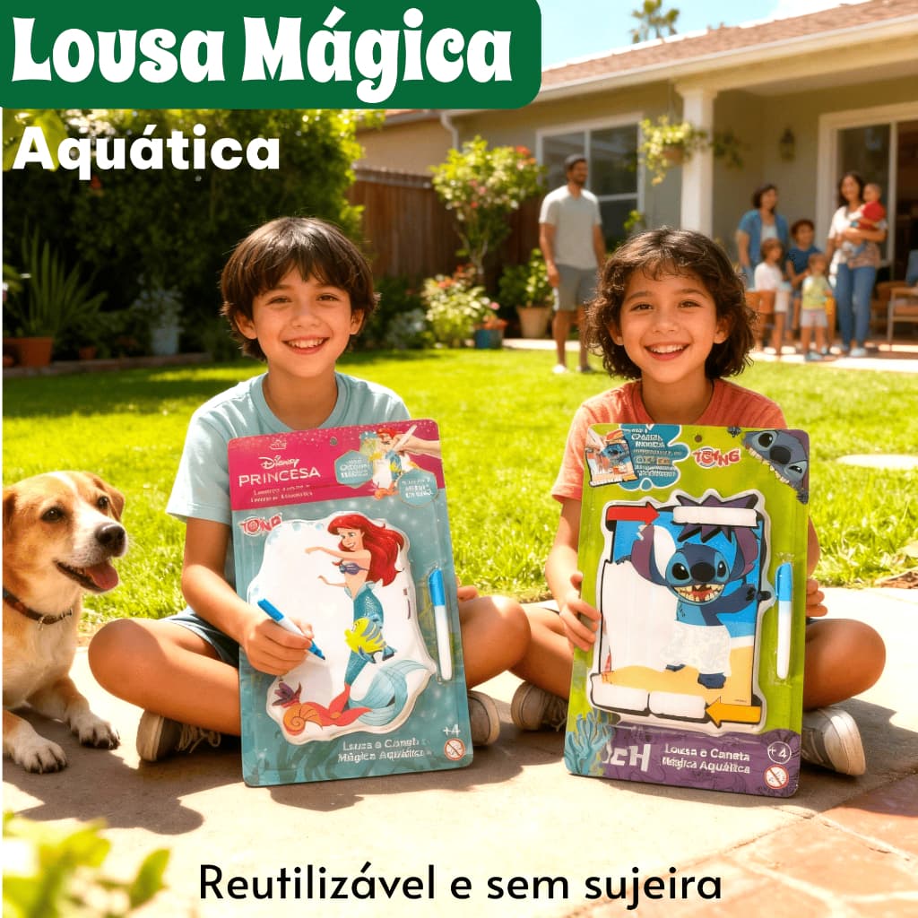 Lousa Mágica de Desenhar Pintar Aquática Criança Princesa Ariel Stitch Brinquedo de Piscina Infantil