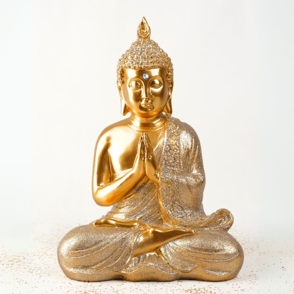 Arquétipo Buda Dourado Sabedoria Enfeites Escritório Sala Decoração Meditação Altar Energia Proteção