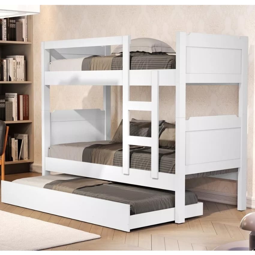 Beliche Bibox Treliche Cama Auxiliar 100% MDF Cama Solteiro Top Star Reforçada Resistente Conforto