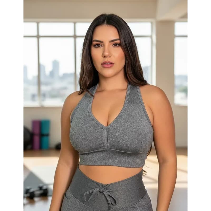Top Cropped Fitness Com Bojo Nadador Academia