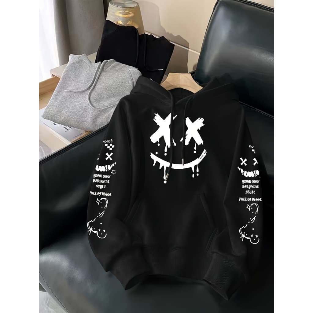 Blusa de Frio Moletom Canguru Estampado Oversized Dream Maker Grafite Moda Hip Hop Trap Rap