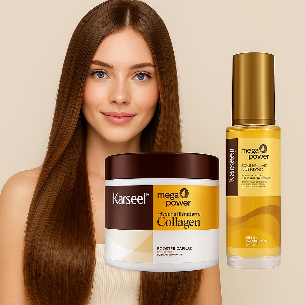 Kit Karseell Máscara de Colágeno 500g + Óleo de Argan 50ml Hidratação e Brilho Profissional Nutrição Profunda