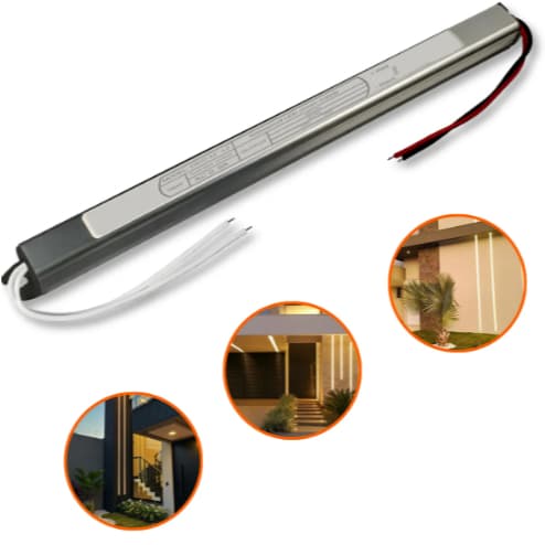 Fonte Blindada Slim Ip65 6a 12v 72w Prova D Água Bivolt Led Iluminação P/ Fita LED Chuva Tempo
