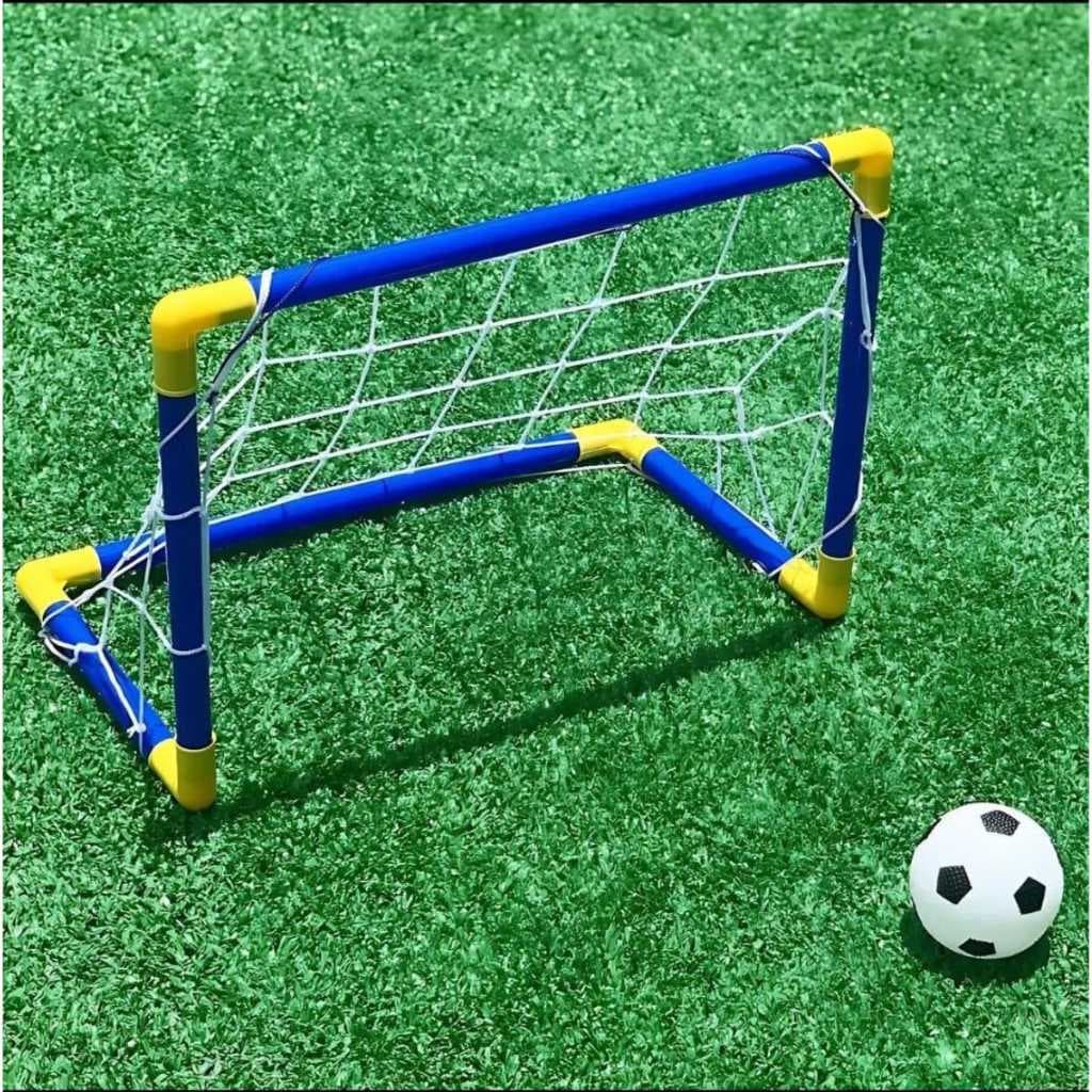 Trave de Futebol Brinquedo com Bola - Azul