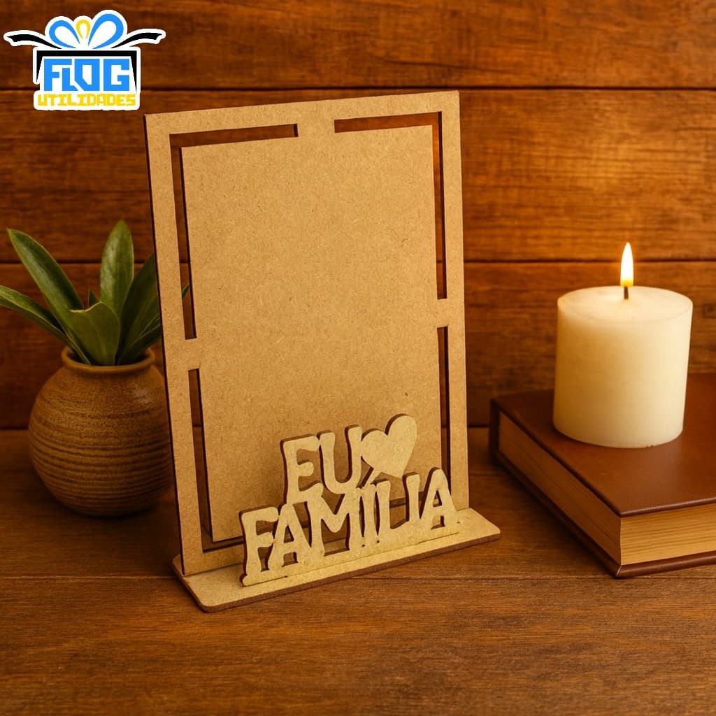 Kit Porta Retrato Eu Amo Família MDF Lembrancinha Decorativa familiares dia da família / Decorativa - Decoração Sala