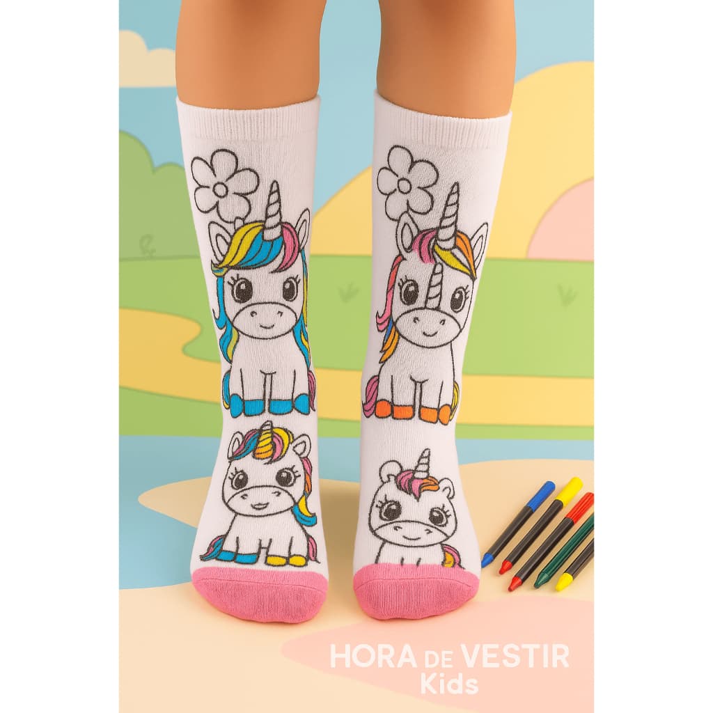 Meia Para Colorir Com Canetinhas – Lavável e Reutilizável