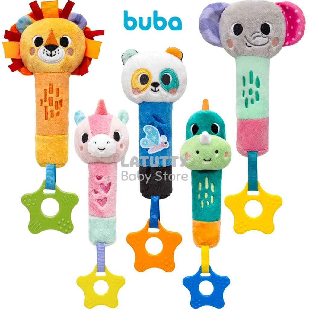 Buzininha Buba com Mordedor Bebê Brinquedo Buba Pelúcia Buba Zoo Infantil Bebe 4 Meses