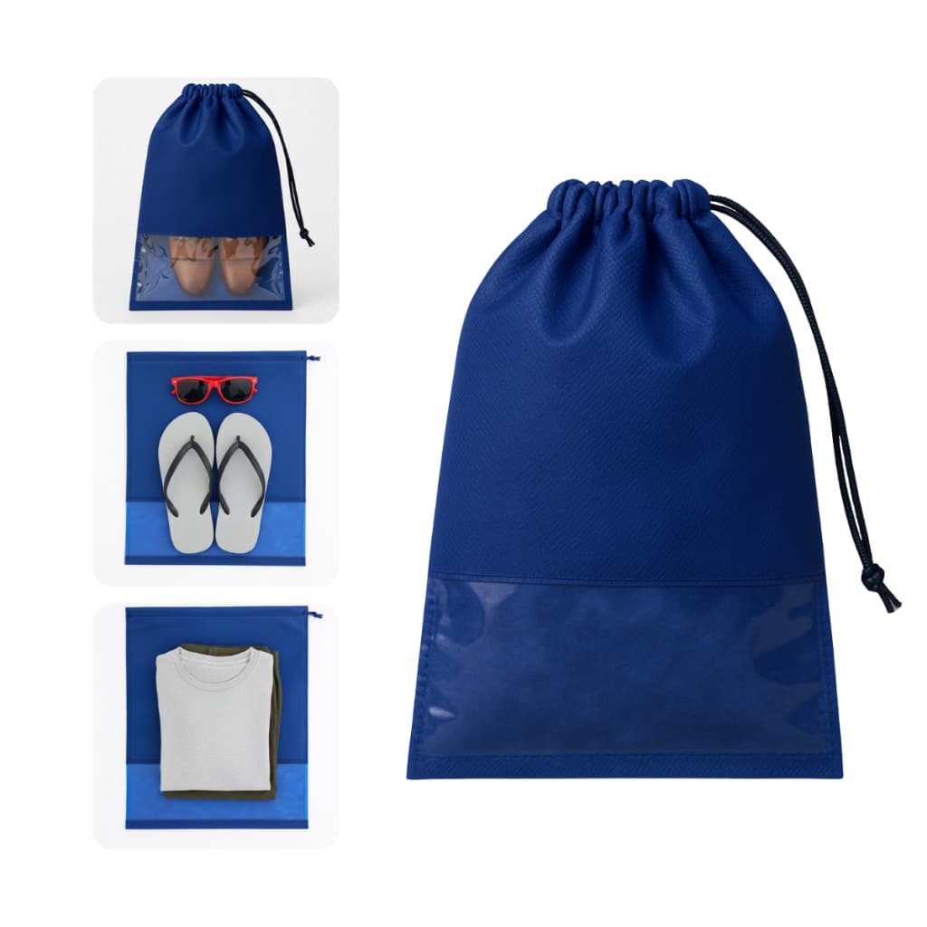 Kit 5 Sacos Organizadores TNT com Visor p/ Sapatos Tênis Roupas e Viagem