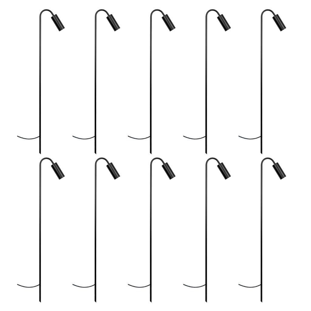 Kit Balizador Espeto Luminária Chão Jardim Curvo 80cm
