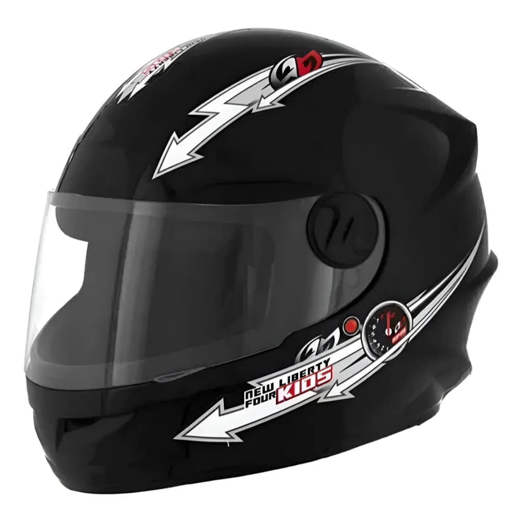 Capacete Moto Fechado New Liberty Four Kids Infantil Preto Brilho - Pro tork