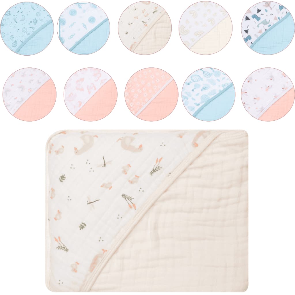 Toalha de Banho Soft com Capuz Papi Soft Tinta 100% Algodão 3 Camadas 80x80 para Bebê
