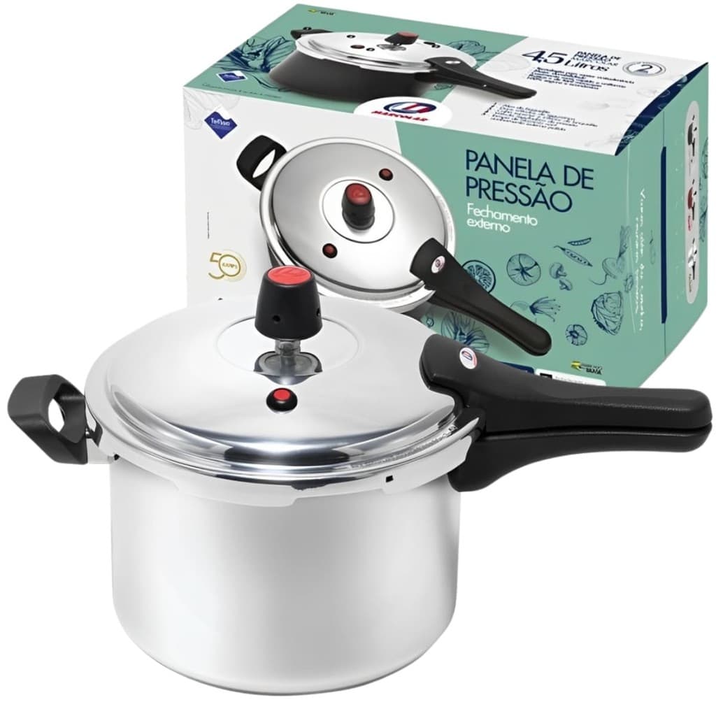 Panela De Pressão Antiaderente Com Fechamento Externo 4,5l