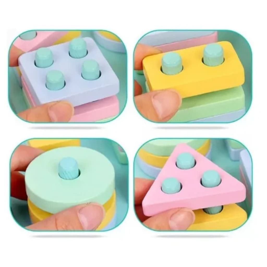 Brinquedo Educativo Montessori Infantil Encaixe De Madeira