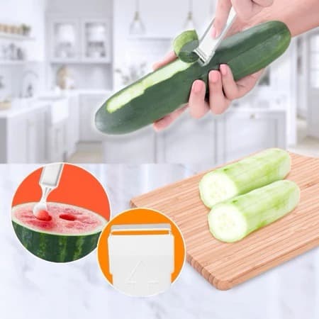2x Descascador Boleador De Legumes Frutas Alimentos 2 em 1