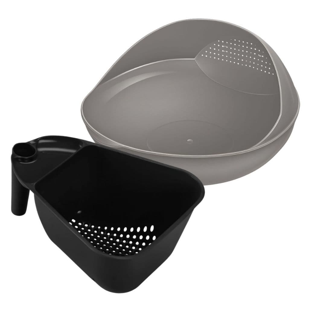 Kit Escorredor De Massas Macarrão E Legumes Frutas Vegetais Com Alça + Lava Arroz Plástico Cores