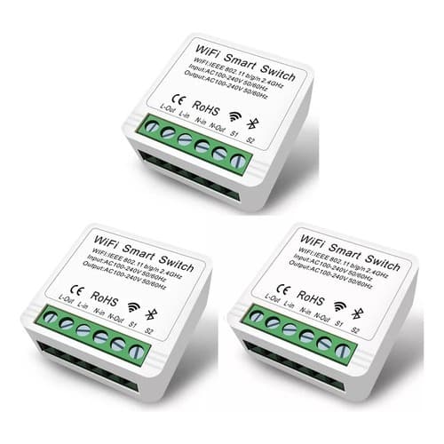 Smart Switch Mini Interruptor Inteligente Wifi Kit 3 Peças