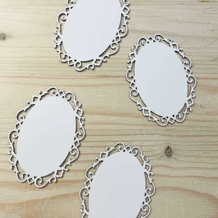 KIT 10 MOLDURAS MDF LAMINADO BRANCO PROVENÇAL PARA DECORAÇÃO/ARTESANATO/PAPELARIA