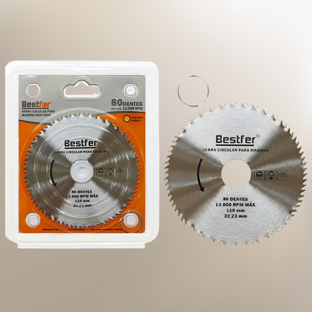 Disco Serra Circular 4 Polegadas 80 Dentes Ideal para Marcenaria e Corte Fino - Bestfer