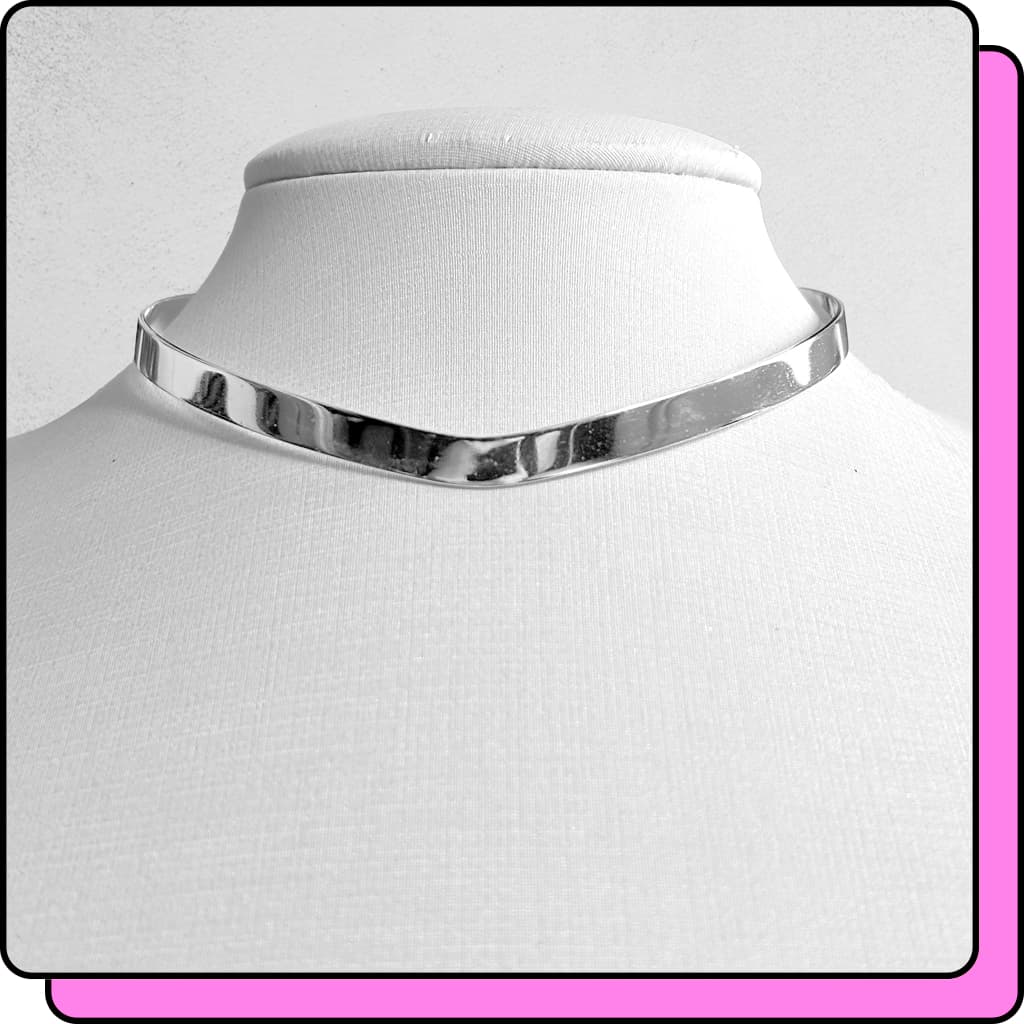 Choker Prata 925 Aro Liso Colares Feminino
