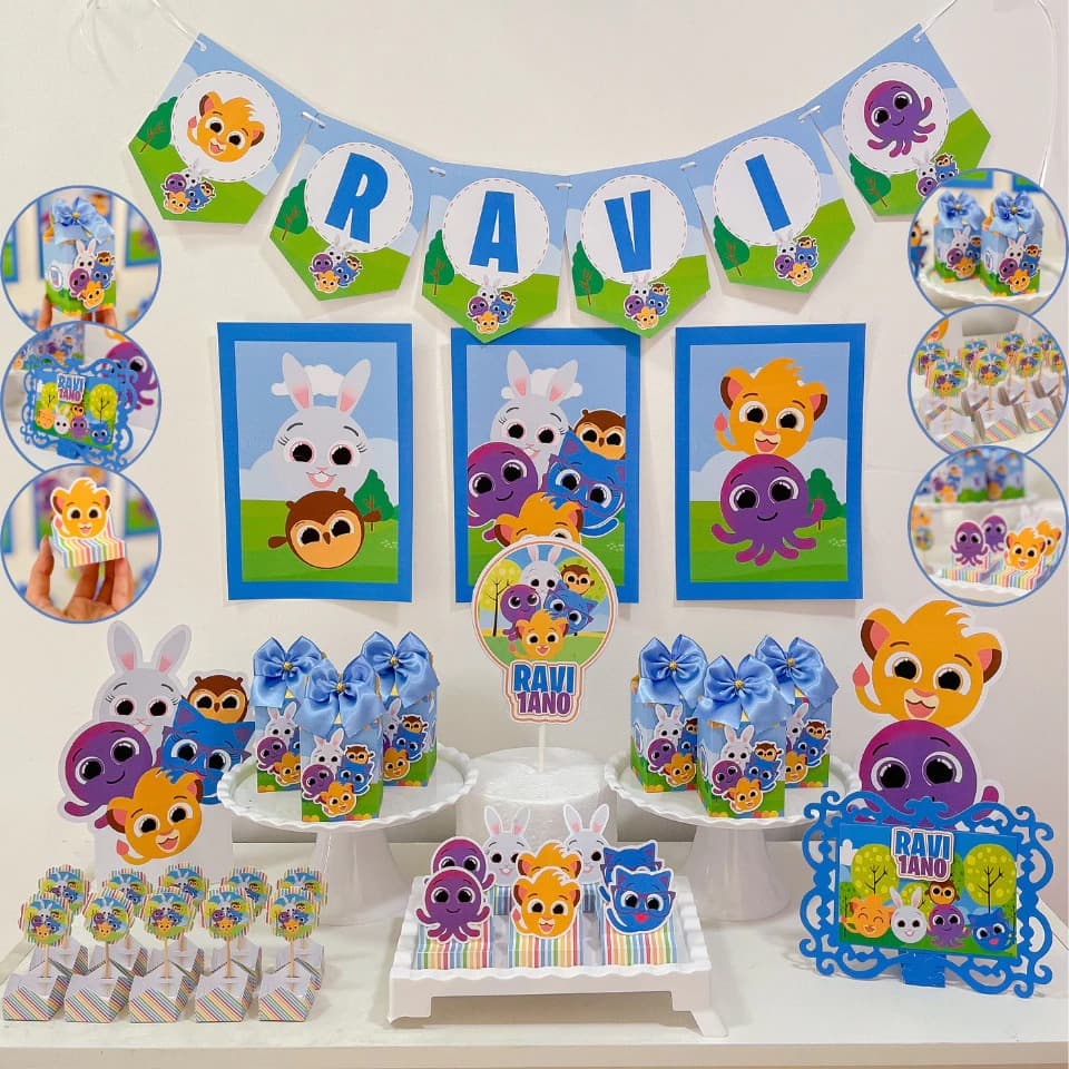 Kit Festa Bolofofos Menino Azul Personalizado | Só Bolinho | 100 itens | Aniversário Lembrancinha