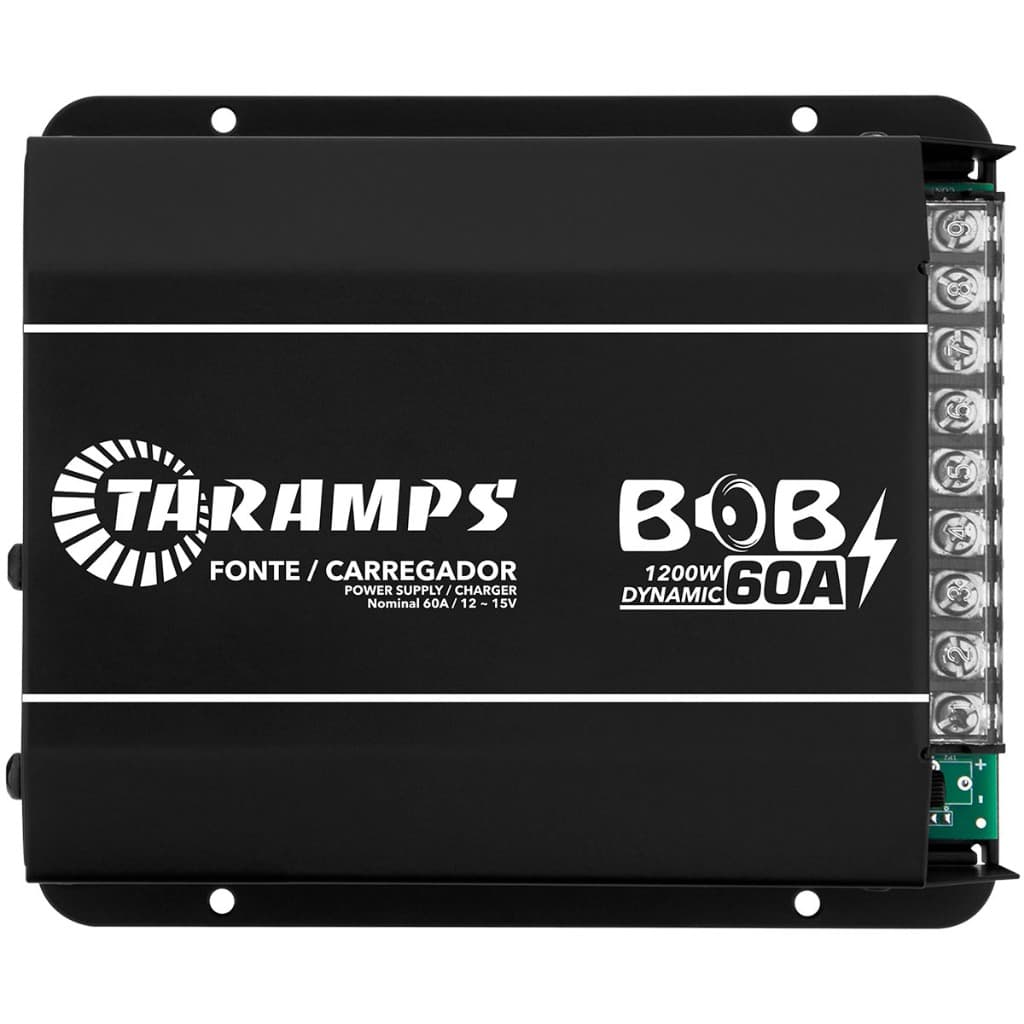 Fonte Carregador Taramps Bob 60a Bivolt Preto Som Automotivo