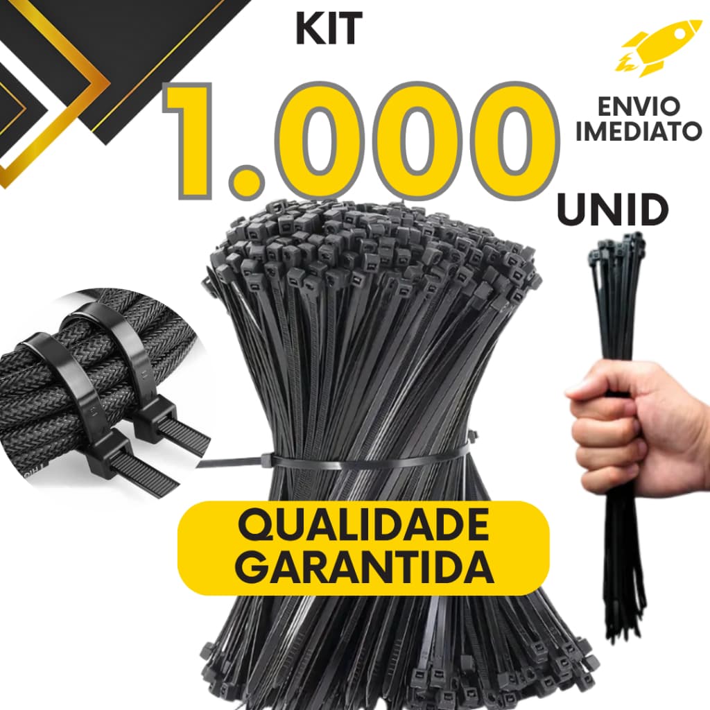 Kit 1000 ou 500 un - Abraçadeira De Nylon UV Cinta Plástica Fita Hellermann Versátil Multiuso