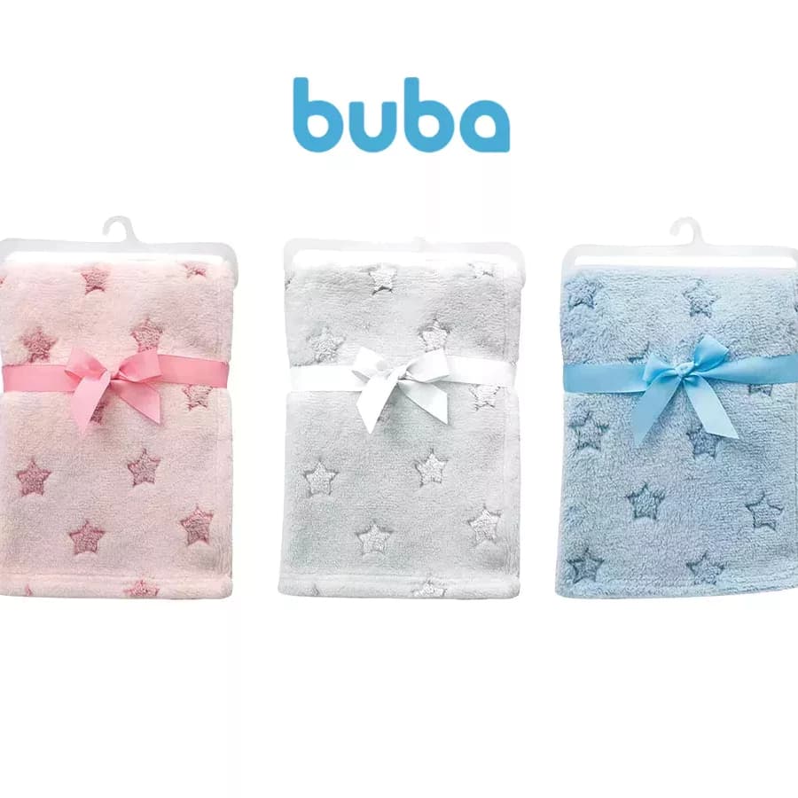 Mantinha Estrelinha Buba Manta Bebê Fofinha Macia 3+ manta bebe buba